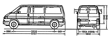 Фургон - База 3320 мм - Кузов с распашными задними дверями