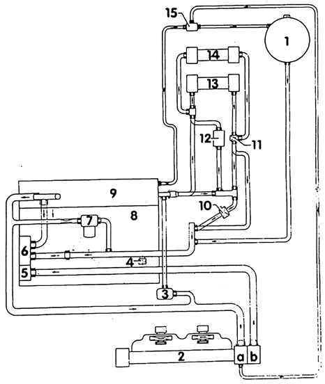 Схема соединений шлангов охлаждающей жидкости дизельного двигателя