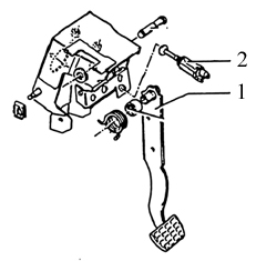 Педаль тормоза с опорой и выключателем стоп-сигнала